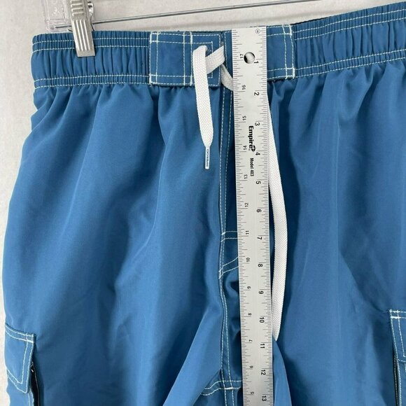 Speedo Marina Volley Shorts Men's Sz M Blue Drawstring Elastic Waist Lined - Picture 4 of 11